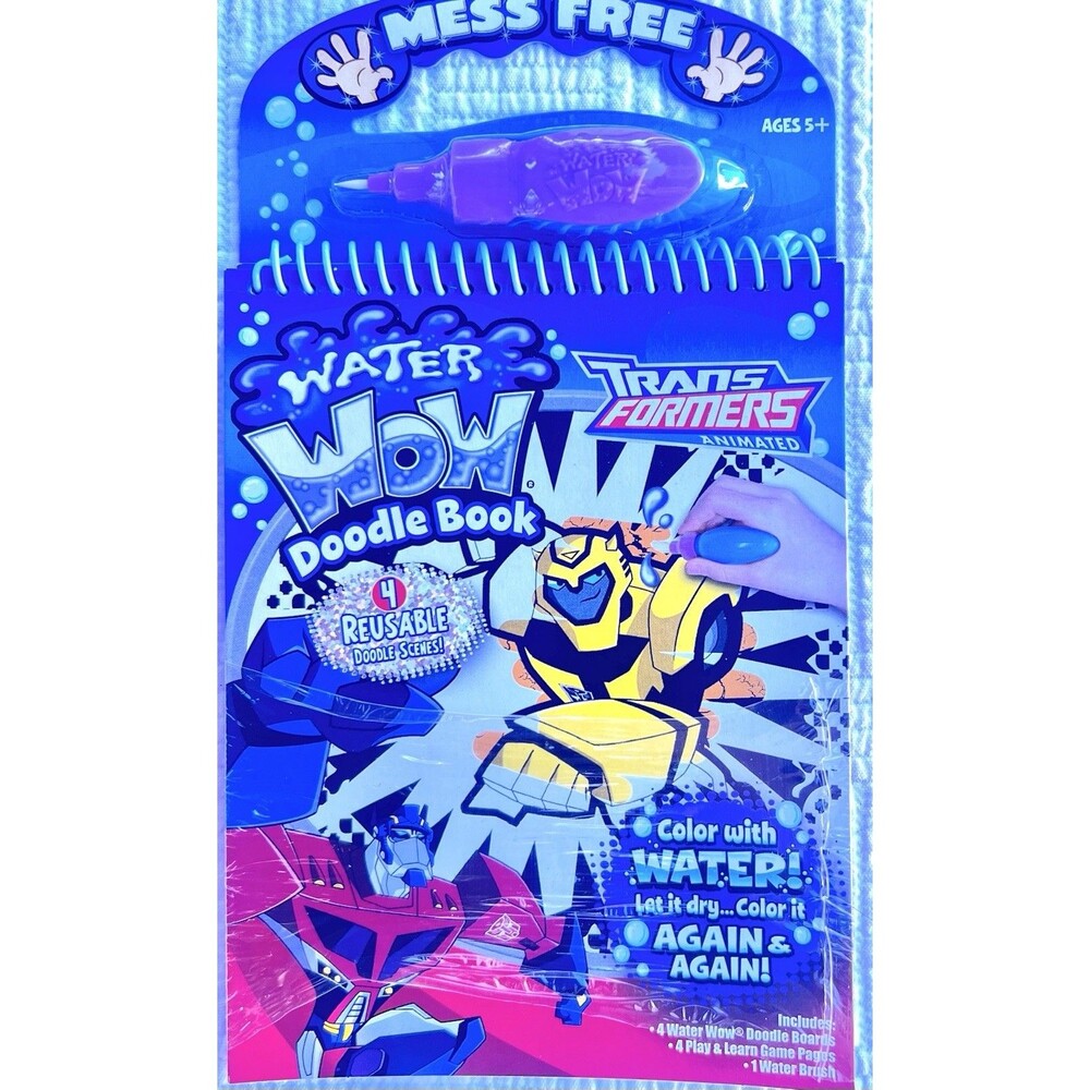 2008 Transformers Animated Water Wow Doodle Book Sealed Y2K Kidcore